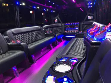 Council Bluffs 15 Passenger Party Bus Interior