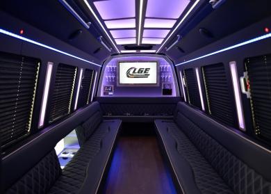 Council Bluffs 18 Passenger Limo Bus Interior