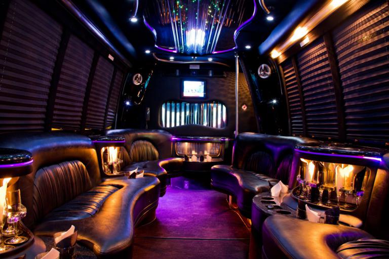 Council Bluffs 22 Passenger Party Bus Interior