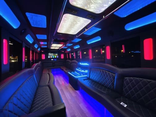 Council Bluffs 35 Passenger Party Bus Interior