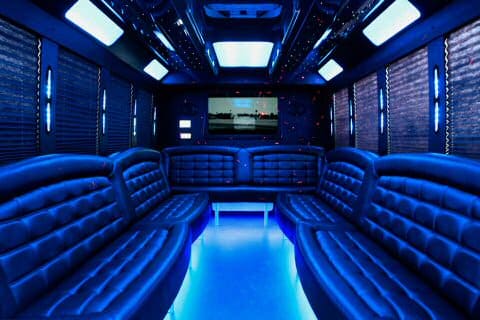 Council Bluffs 36 Passenger Party Bus Interior