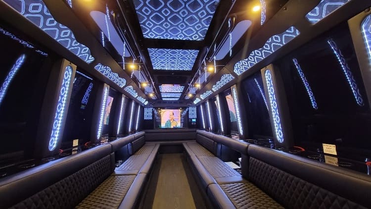 Council Bluffs 40 Passenger Limo Bus Interior